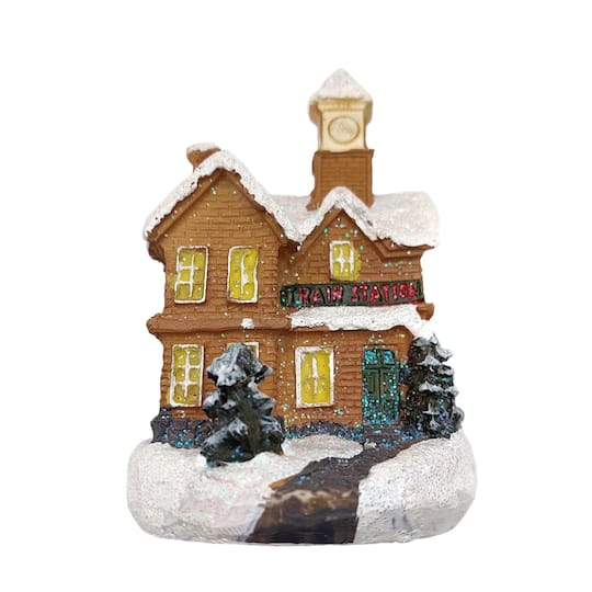Wizardi; Wizardi 4" Train Station Christmas Village Décor; Category:Christmas Tabletop Decor; Image:1